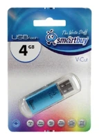флэш-диск 4GB Smart Buy V-Cut серый