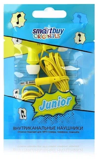 Купить Наушники SmartBuy Внутриканальные JUNIOR,  желтые