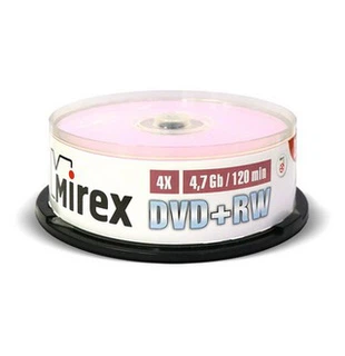 Диски DVD+RW Mirex 4.7 Gb 4x Cake  boх 25