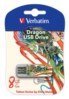 Флэш диск 8GB USB Flash Verbatim Mini Tattoo Edition Dragon