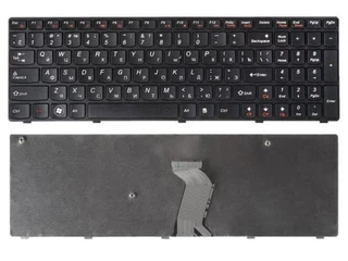 Клавиатура для ноутбука Lenovo B570 B575 B590 G570 V570 Y570 Z570 Series. Черная, с черной рамкой.