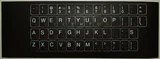 Купить Наклейка на клавиатуру для ноутбука. Русский, латинский шрифт на черной подложке. ST-FK-5RLb