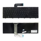 Купить Клавиатура для ноутбука Dell Inspiron N5110, M5110, M511R, 15R, XPS 17 Series. Плоский Enter. Черная, с черной рамкой. Русифицированная. PN: NSK-DY0SW, 9Z.N5YSW.00R, 04DFCJ, ONKR2C, MP-10K73SU-442.