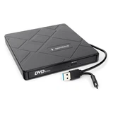 Купить Внешний DVD-привод Gembird DVD-USB-04 USB 3.0 со встроенным кардридером и хабом пластик, черный (271668)