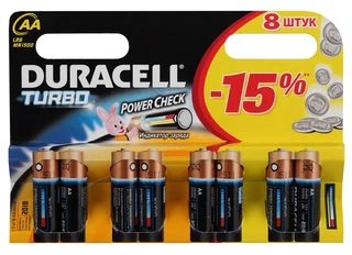 Батарейка DURACELL LR06/AA ( TURBO) 8BL