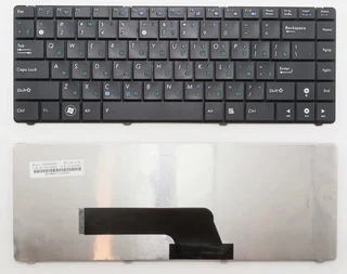 Клавиатура для ноутбука Asus F82, F82A, F82Q, K40, K40AB, , P80, P80A, P80IJ, , P81, P81IJ, X8, X8A, Series. Плоский Enter. Черная, без рамки. Русифицированная.