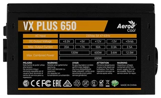 Купить Блок питания ATX 650W Aerocool VX PLUS 650W