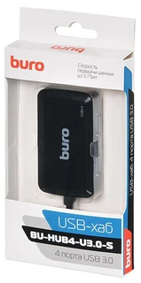 Купить Разветвитель USB 3.0 Buro BU-HUB4-U3.0-S