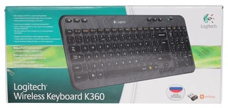 Купить Клавиатура Logitech K360 (мембранная, Wireless, USB, черный