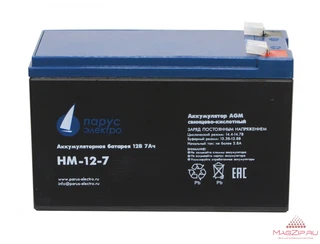 Свинцово-кислотная аккумуляторная батарея Парус электро HM-12-7