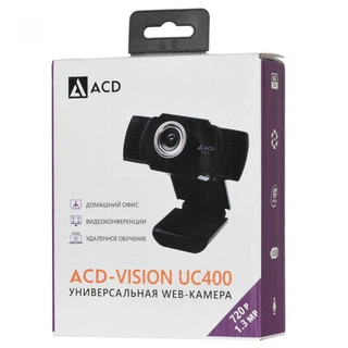 Купить WEB Камера ACD-Vision UC400 CMOS 1.3МПикс, 1280x720p, 30к/с, микрофон встр., кабель USB 2.0 1.5м, шторка объектива, универс. крепление, черный корп. (551769)