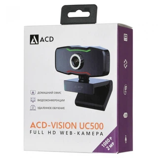 Купить WEB Камера ACD-Vision UC500 CMOS 2МПикс, 1920x1080p, 30к/с, микрофон встр., кабель USB 2.0 1.5м, универс. крепление, черный корп. RTL {60} (551783)