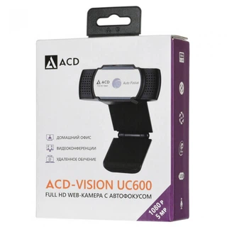 Купить WEB Камера ACD-Vision UC600 Black Edition CMOS 5МПикс, 2592x1944p, 30к/с, автофокус, микрофон встр., кабель USB 2.0 1.5м, шторка объектива, универс. крепление, черный, RTL (551882)