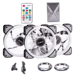 Купить CRLS-300DS 3pcs argb fan kit with controller,2pcs LED strips,size:120*120*25mm,Voltage:12V,Current:0.2A-0.41A,Speed:700-1800RPM±10%,Airflow: 30.4-55.3CFM,Airpressure:1.02-1.52mmh20,Noise:12.2-18.5dBa,Bearing :Hydraulic (871608) {30}