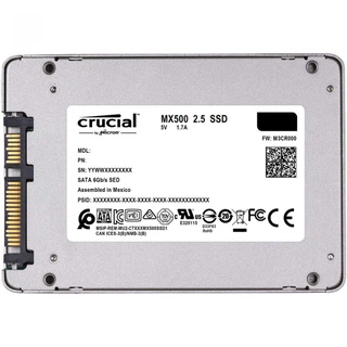 Купить "2.5" 500GB Crucial MX500 Client SSD CT500MX500SSD1 SATA 6Gb/s, 560/510, IOPS 95/90K, MTBF 1.8M, 3D CT500MX500SSD1 TLC, 180TBW, 7mm (with 9.5mm adapter), RTL {100}, (785053)