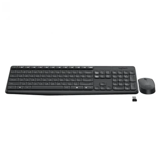 Купить Комплект беспроводной Logitech MK235 [920-007948] клавиатура черная, 100 клавиш с защитой от воды, мышь M170, черная, оптическая, 3 кнопки, 2.4GHz, USB-ресивер (064003) {8}