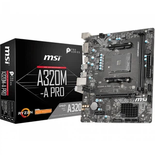 Купить A320M-A PRO, Socket AM4, AMD® A320, 2xDDR4-2400, 1xPCI-Ex16x, 1xPCI-Ex, DVI-D+HDMI, 4xSATA3(RAID 0/1/10), 8 Ch Audio, GLan, (2+4)xUSB2.0, (4+2)xUSB3.1, 2xPS/2, mATX, RTL {20} (663889)