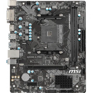 Купить A320M-A PRO, Socket AM4, AMD® A320, 2xDDR4-2400, 1xPCI-Ex16x, 1xPCI-Ex, DVI-D+HDMI, 4xSATA3(RAID 0/1/10), 8 Ch Audio, GLan, (2+4)xUSB2.0, (4+2)xUSB3.1, 2xPS/2, mATX, RTL {20} (663889)