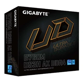 Купить B760M DS3H AX DDR4, Socket 1700, Intel®B760, 4xDDR4-3200, HDMI+DP+DP, 1xPCI-Ex16, 2xPCI-Ex1, 4xSATA3(RAID 0/1/5/10), 2xM.2, 8Ch Audio, GLan, WiFi, (2+4)xUSB2.0, (3+2)xUSB3.2, (1+0)xUSB3.2 Type-C™, 1xPS/2, mATX, RTL