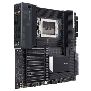 Купить PRO WS WRX80E-SAGE SE WIFI II AMD WRX80 Ryzen Threadripper PRO extended-ATX workstation motherboard with Intel dual 10G LAN, USB 3.2 Gen 2x2 Type-C port, 7 x PCIe 4.0 x16 slots, 3 x M.2 PCIe 4.0, ASMB9-iKVM, 2 x U.2 and 16 power stages, and WIFI 6E