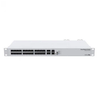 Купить CRS326-24S+2Q+RM Cloud Router Switch 326-24S+2Q+RM with 2 x 40G QSFP+ cages, 24 10G SFP+ cages, 1x LAN port for management, RouterOS L5 or SwitchOS (dual boot), 1U rackmount enclosure, Dual redundant PSU