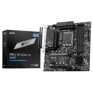 Купить PRO B760M-A WIFI LGA1700,4DDR5,2PCI-Ex16,1PCI-Ex1,2M.2,4SATA3,2USB3.2 
Gen2,7USB3.2 G